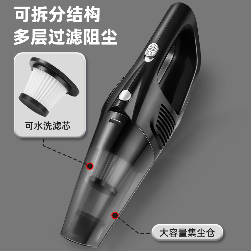 New car cordless vacuum cleaner, dual-purpose car and home handheld vacuum cleaner, with super strong suction.