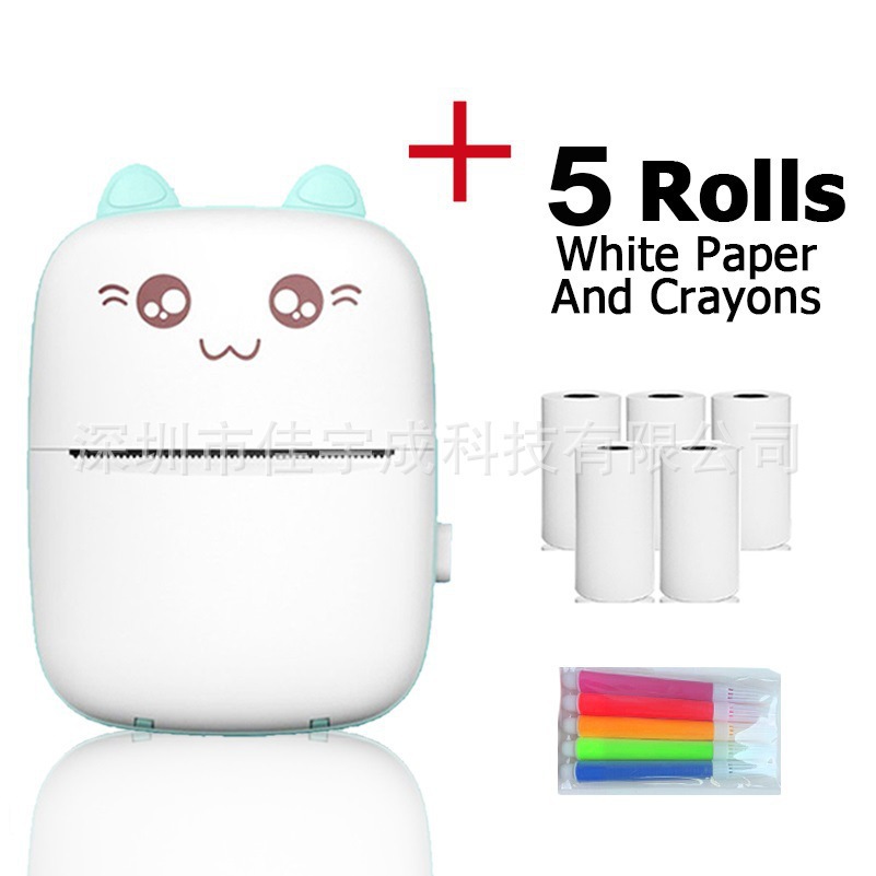 Mini portable label printer, photo thermal self-adhesive barcode handheld printer, error printer