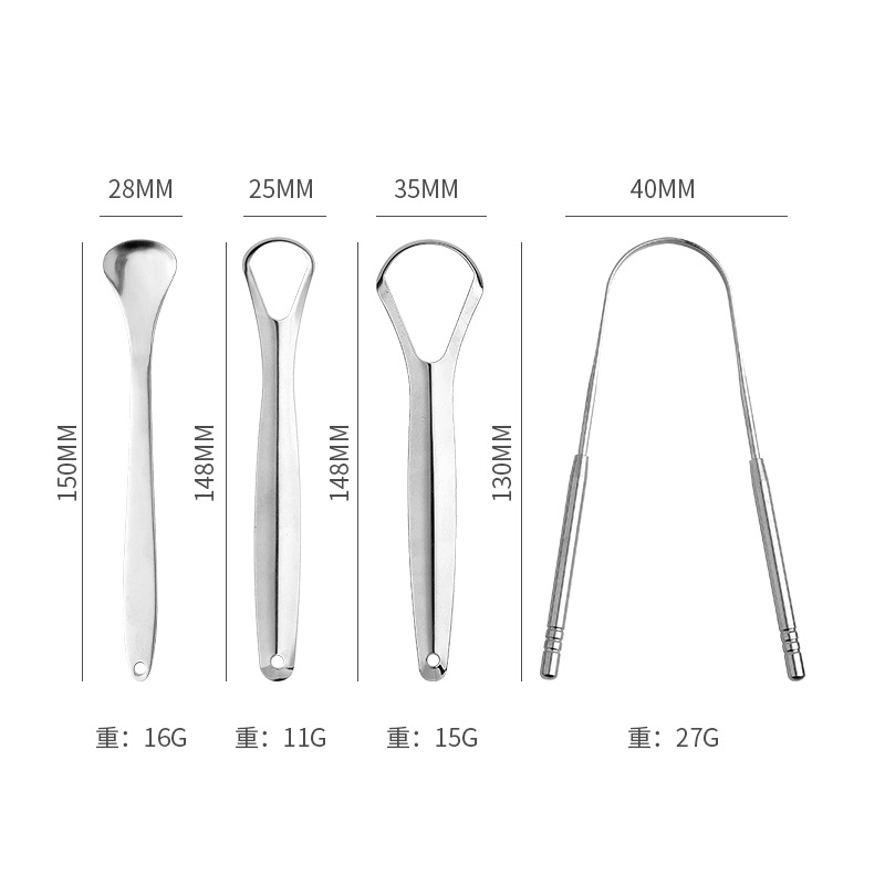 Stainless steel tongue scraper, tongue cleaner, tongue scraper, tongue brush, tongue scraper, bad breath removal oral tools