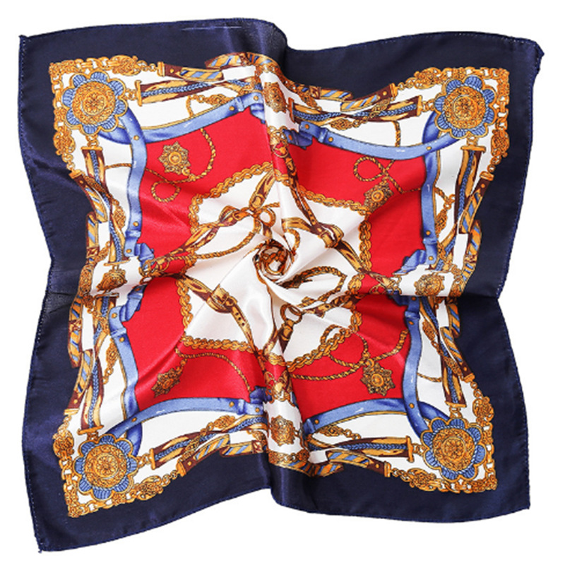 Sales gift: Silk scarves for women, spring and autumn decoration, winter style, versatile ribbons, faux silk professional neckerchiefs, 50cm small square scarves