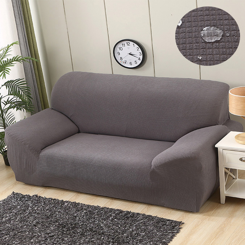 Quran waterproof polar fleece solid color elastic full cover, thickened fabric combination anti-slip sofa cover