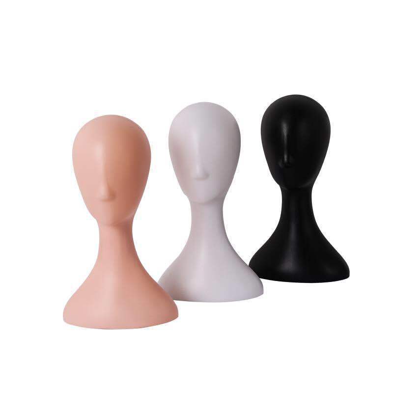 Wholesale female mannequin heads, abstract plastic head molds, women's hats, wigs, scarves, accessories display female head mold props