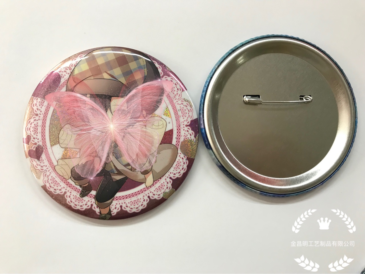 Jinchangming Silver Card Paper tinplate badge Manufacturer Metal Badge Name Tag Enterprise Sales gifts