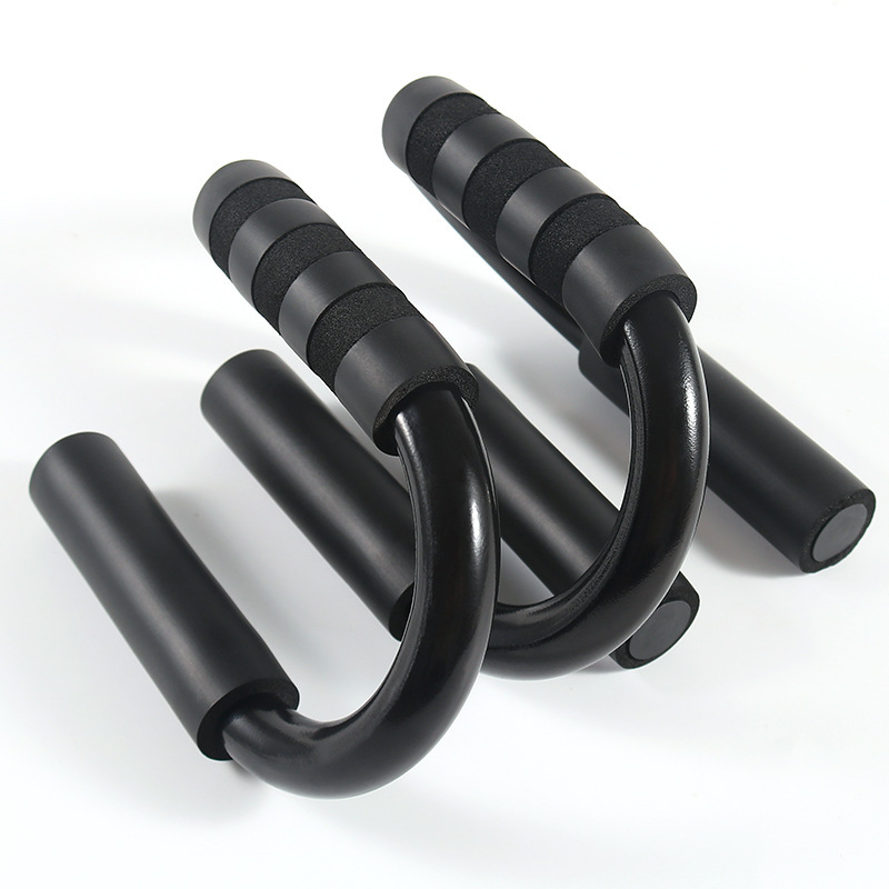 The steel pipe S-shaped push-up stand is a multi-functional fitness equipment that exercises the pectoral and arm muscles, is anti-slip and stable, and is suitable for indoor sports