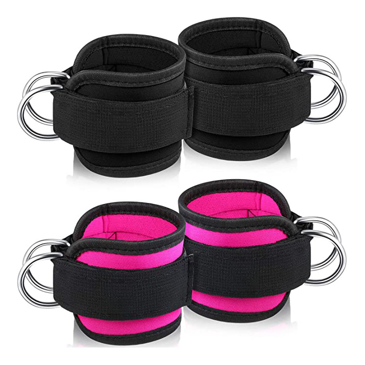 Double-ring D-buckle ankle strap, Taekwondo leg strength training sports protective gear, weight-bearing assist belt, foot ring, and ankle buckle.