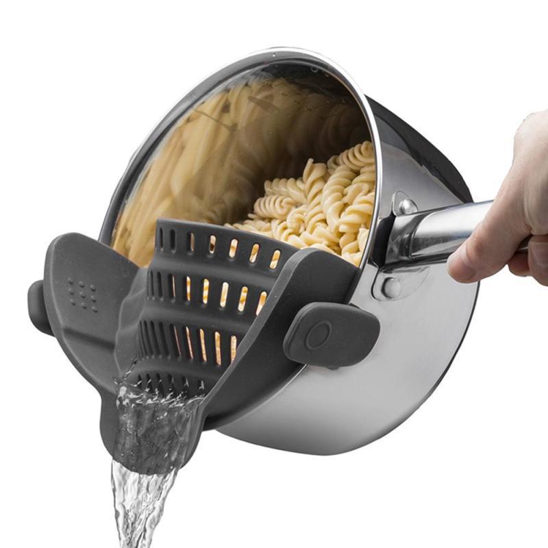 Silicone water filter leak-proof drainer noodle filter leak-proof baffle silicone pot side drain rack drain basket