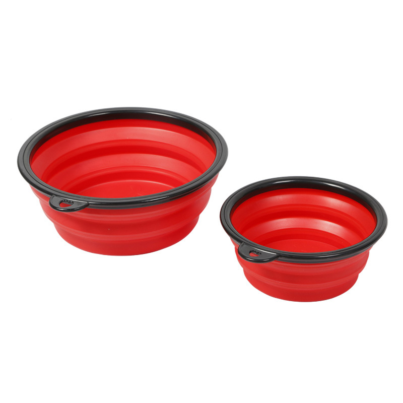 Stock cat and dog food utensils, enlarged dog water feeding bowl, pet bowl, dog food basin, portable outdoor silicone pet folding bowl