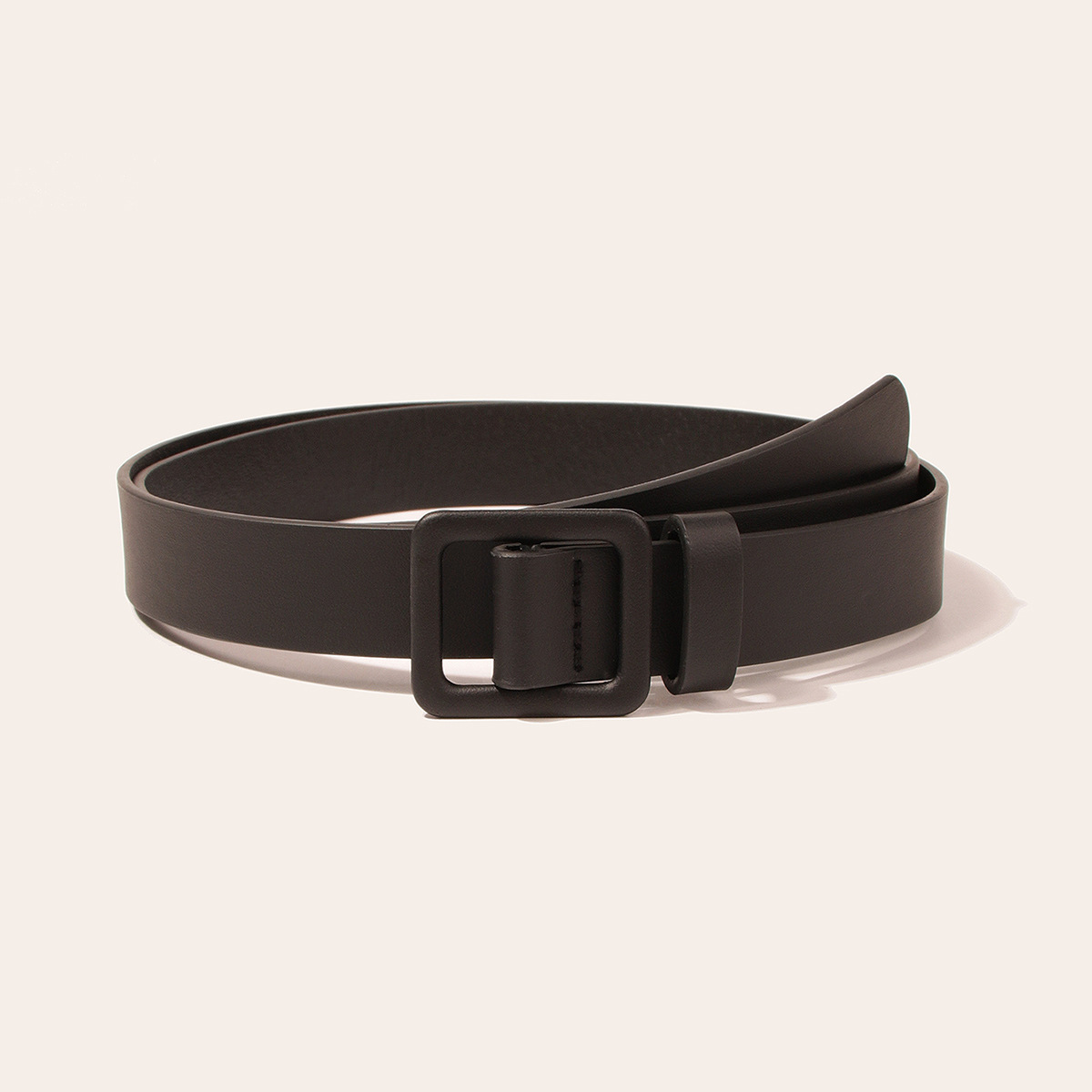 The original manufacturer's new women's hole-free square buckle versatile basic belt, cross-border e-commerce women's dopamine buckle belt