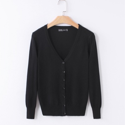 Drop shipping available. New Korean style women's knitwear, thin cardigan, and trending short-sleeved outerwear for spring and autumn.