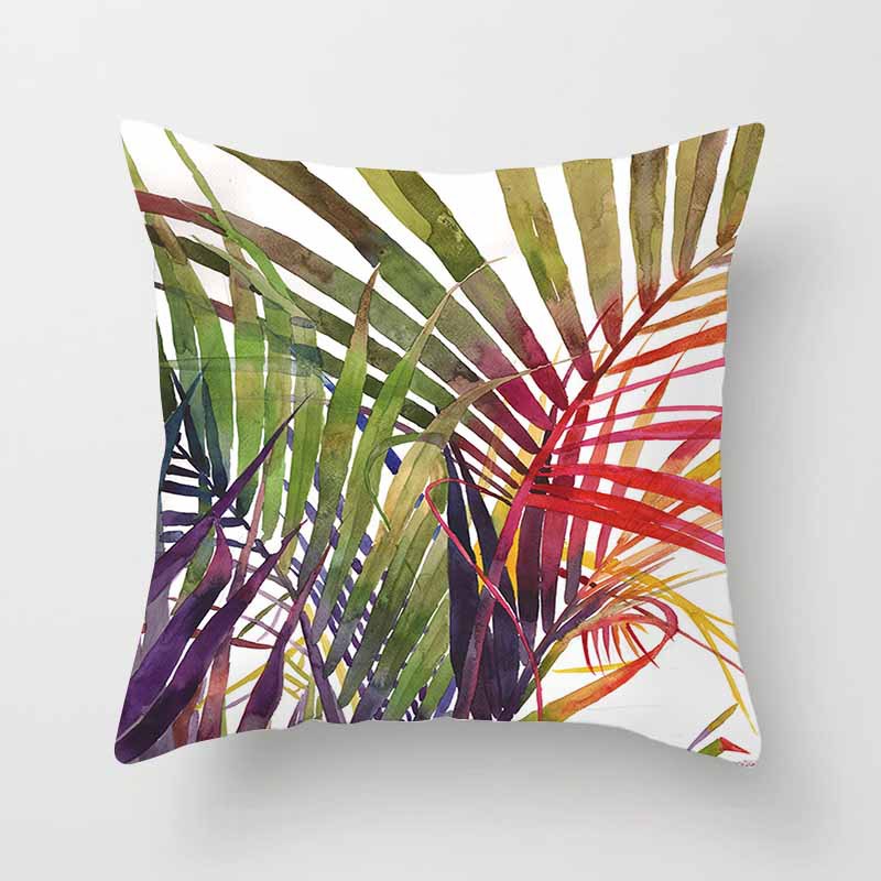 Fashionable tropical plant polyester pillowcase, office fabric sofa cushion cover, home polyester pillow cover