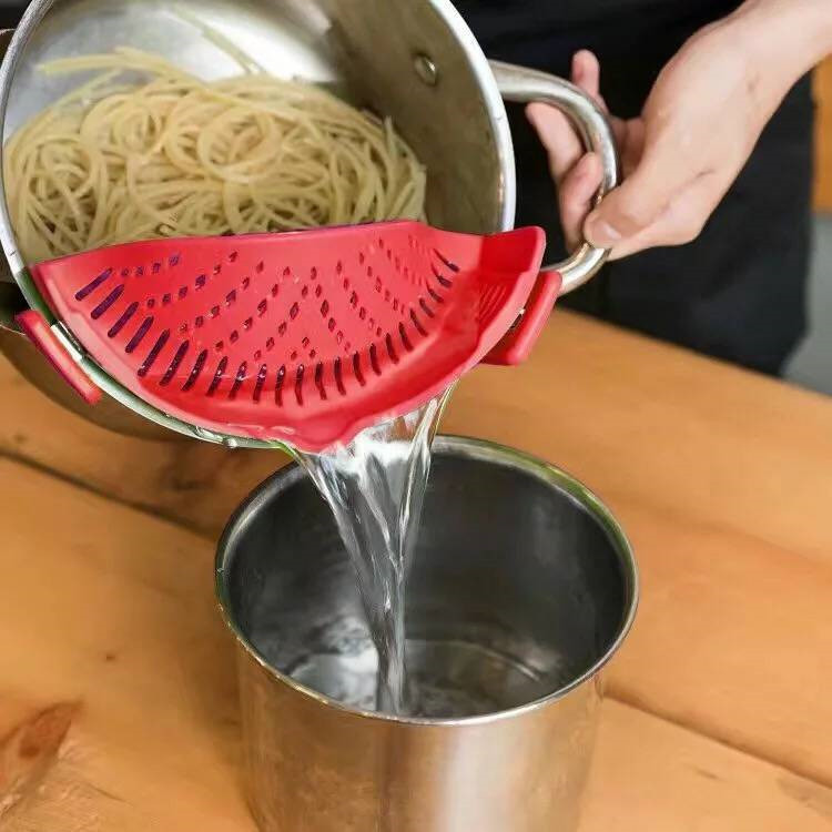 Silicone drain basket, pot rim drainer, kitchenware, silicone drainer, pot rim drainer, heat resistant