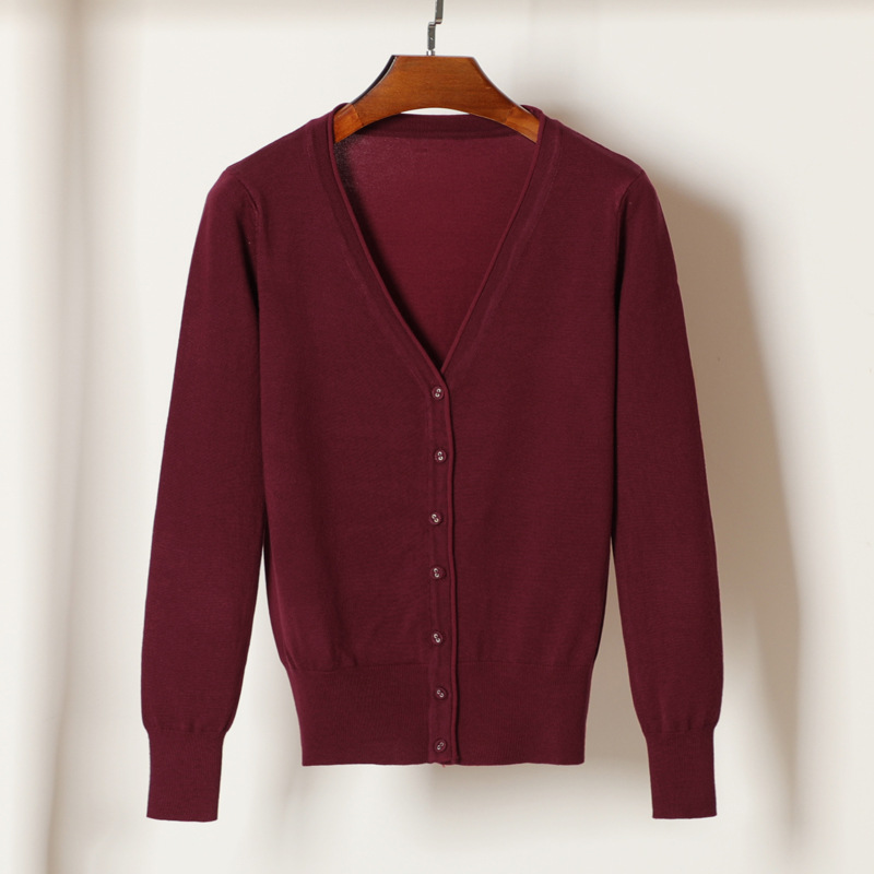 Early spring/early autumn new arrivals women's V-neck short top cardigan/knitted sweater for air-conditioned rooms