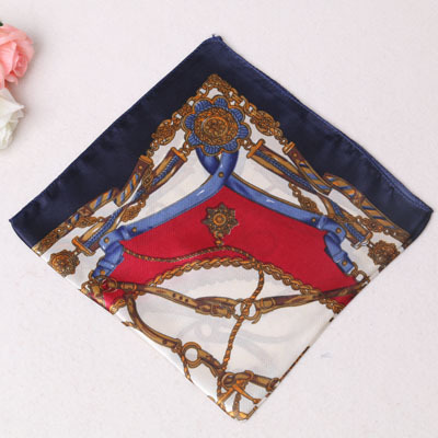 Silk scarves, square scarves, women's professional attire, mobile and telecommunications color satin pattern, little girl printed gift scarves wholesale, European and American style
