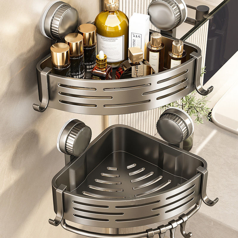 The manufacturer supplies bathroom suction cups, triangular baskets, storage racks, wall-mounted washbasins without drilling, and corner storage racks