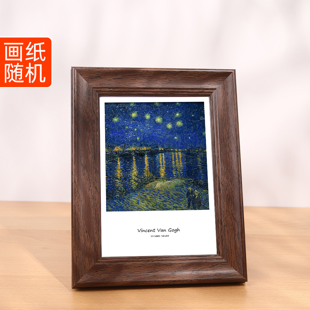 American retro photo frame 6-inch display table photo wall hanging picture frame A4 high-end oil painting framing photo frame empty frame wholesale