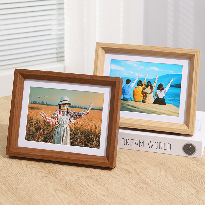 Wholesale of Nordic simple wooden photo frame stand and wall hanging 67810 inch picture frame A4A3 decorative photo frame jigsaw puzzle