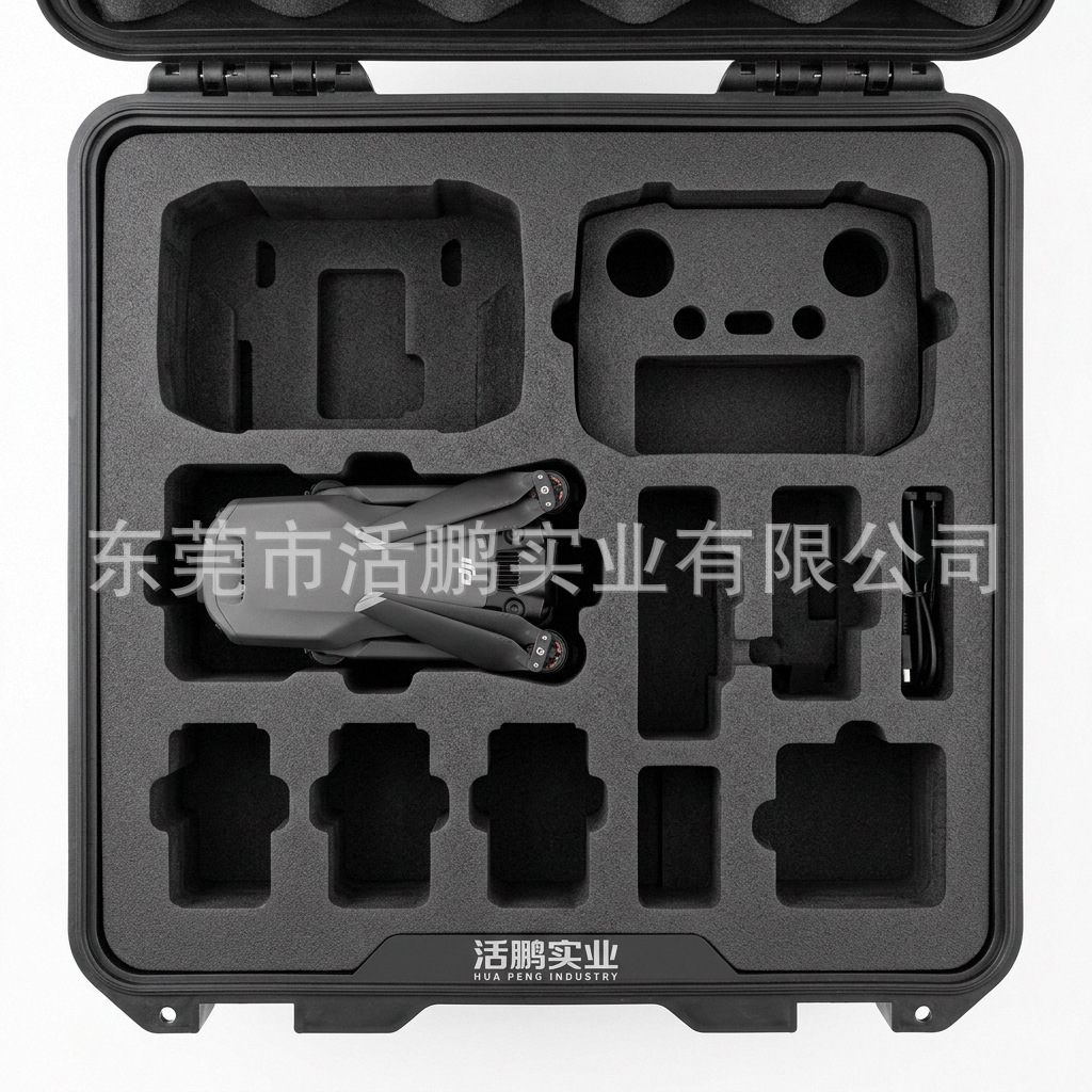 Large unmanned aerial vehicle storage box with EVA inner lining, precision instrument toolbox buffer inner support, one-piece formed carved cotton