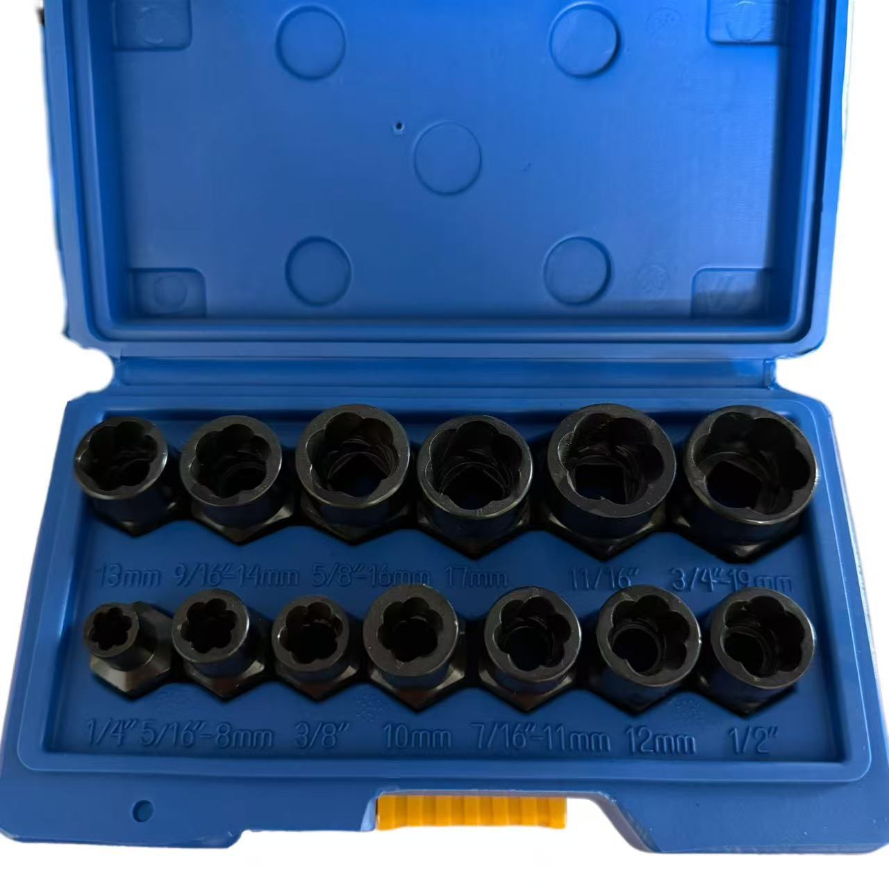 14-piece nut remover 13/15PC hexagonal cylinder, essential tool for removing anti-theft screws, broken nuts and hardware