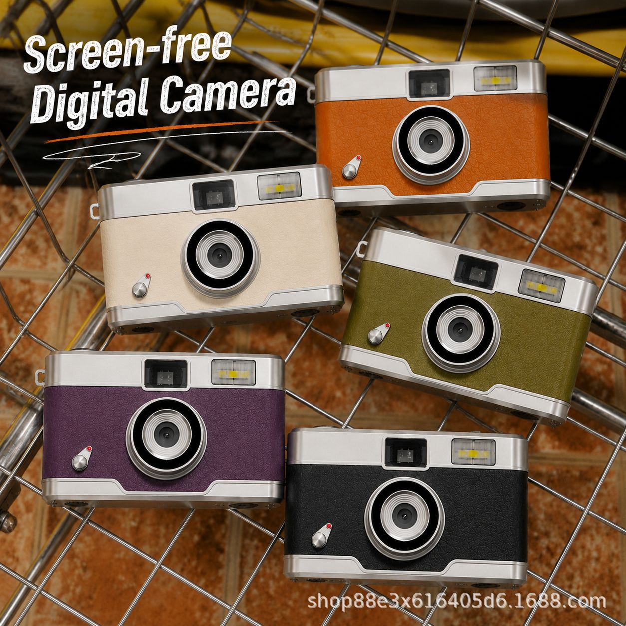 Cross-border retro multi-design high-definition screenless digital film style camera, 13-megapixel camping camera