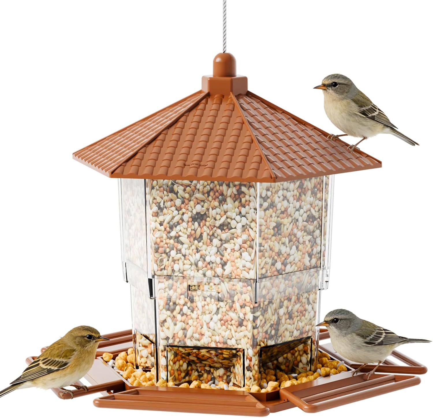 Transparent acrylic birdcage, non-perforated suction cup bird feeder, feeder, pet supplies, wall-mounted parrot birdcage