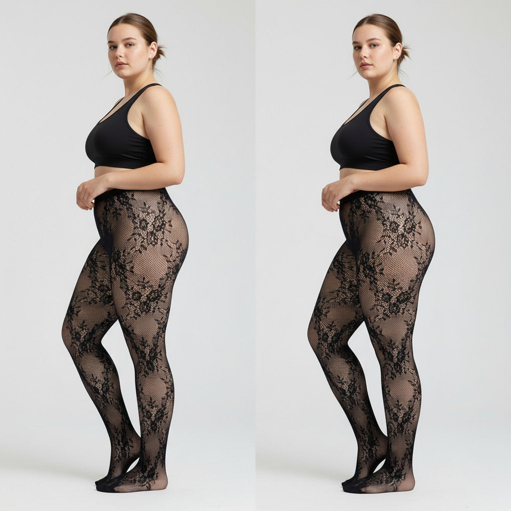 Flower lace net socks, women's retro cut-out jacquard pantyhose, hot girl Y2K cut-out net socks wholesale