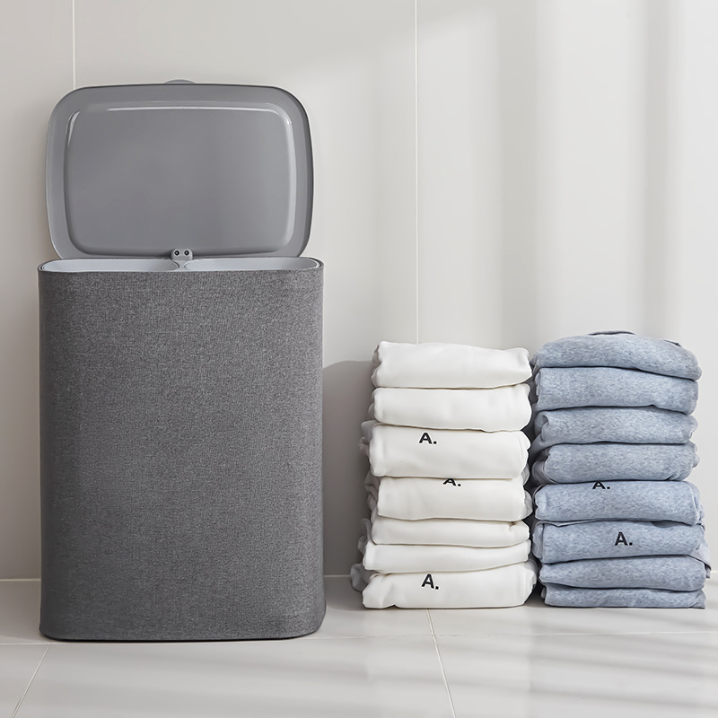 Fabric covered dirty clothes basket, household bathroom dirty clothes storage basket, handle dirty clothes basket, toy and sundries storage bucket