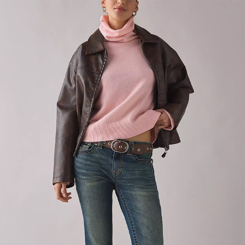 2026 Autumn/Winter new tiktop Amazon cross-border bestseller Pullover knitted high-neck solid color versatile women's sweater
