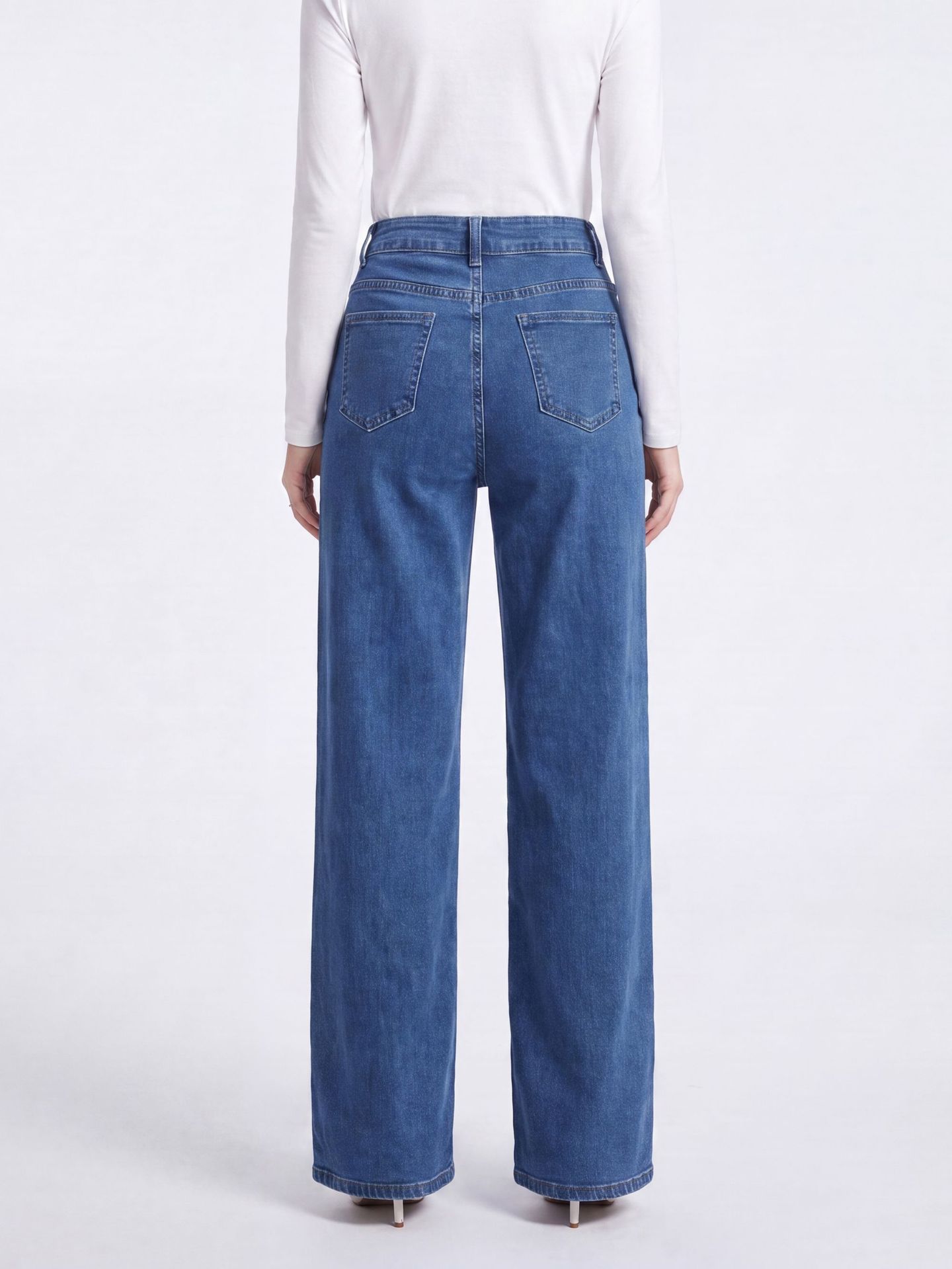Cross-border in-stock wide-leg straight-leg jeans for women, new autumn stretch loose jeans from Europe and America on Amazon