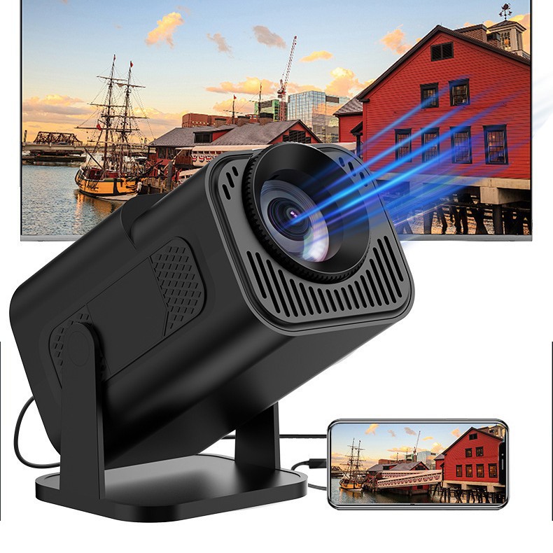 Source Factory: Portable 4k high-definition home portable screen projector with projector barrel