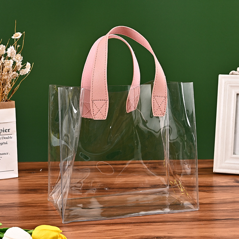 pvc handbags, ins gift and souvenir bags, in-stock wedding candy gift bags, transparent plastic packaging bags