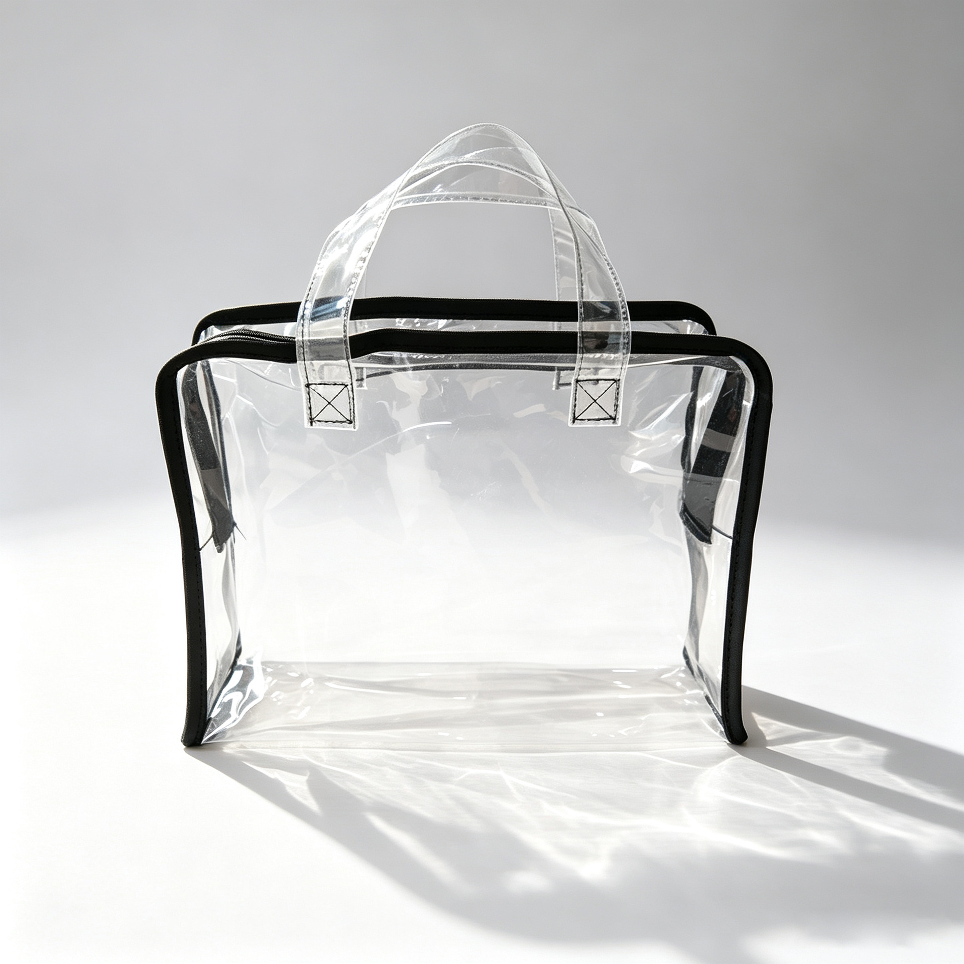 Transparent pvc hand-held swimming bag, waterproof toiletry bag, cosmetic bag, storage three-dimensional packaging, zipper bag, large capacity