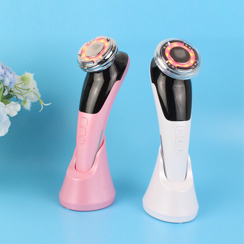 Microcurrent cold and hot beauty device, facial lifting and firming introduction device, home vibration massage led photon skin rejuvenation device