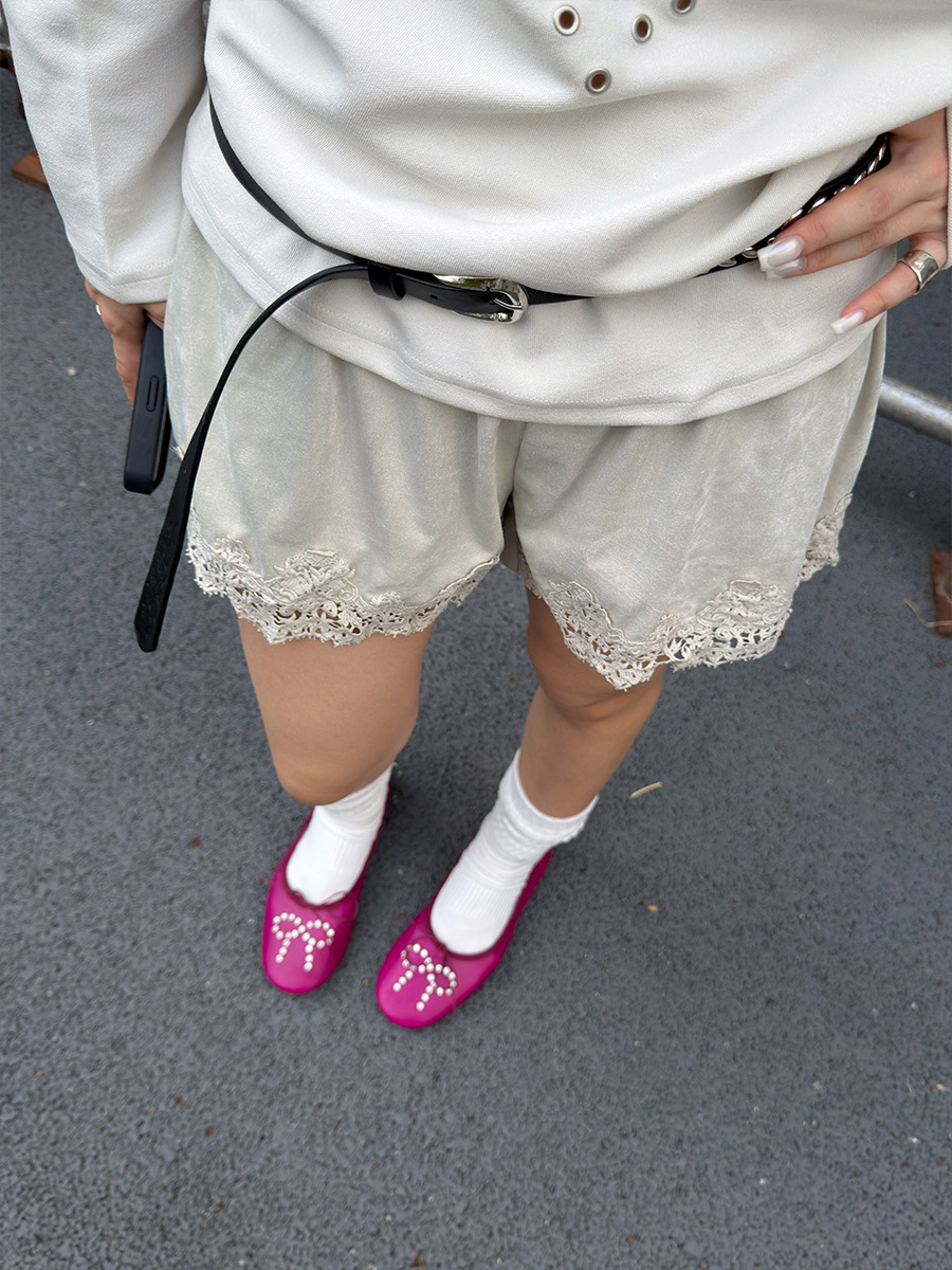 "9.30 Autumn New Release" MMFISH Retro Lace Cutout Heavy Embroidery Lace Shorts 26K703