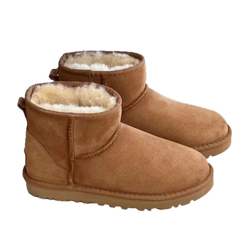 Wholesale basic style of cross-border Sangpo sheep fur integrated snow boots, women's winter cotton shoes with fleece and thickened cotton wool boots