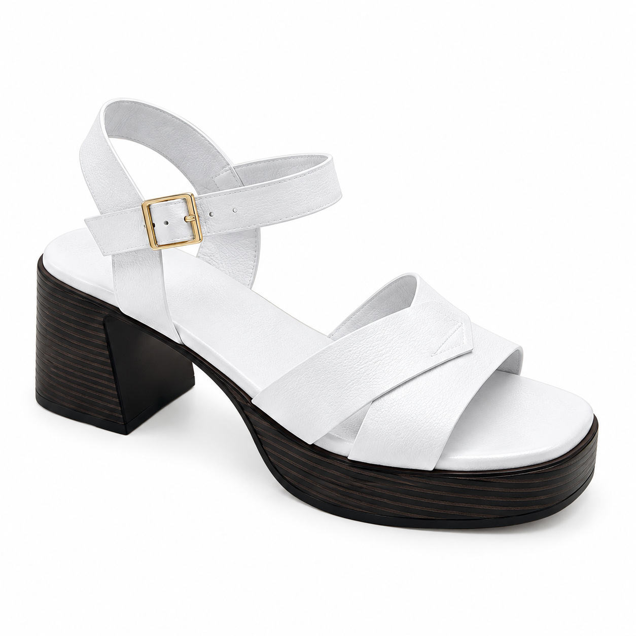 One-strap sandals for women, mid-heel, 2026 cross-border new summer simple waterproof platform open-toe high heels for women, thick