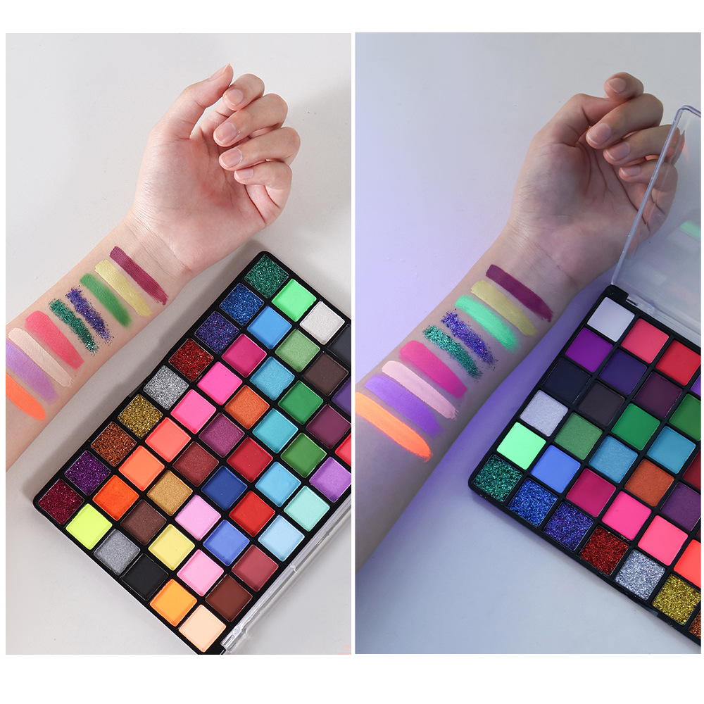 Cross-border exclusive new 54-color facial makeup Halloween stage makeup pearlescent fluorescent body art painting paint