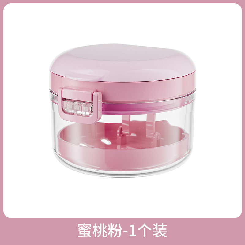 Multi-functional automatic lifting dental crown cleaning and storage box, portable sealed denture cleaning box, circular double-layer dental crown box