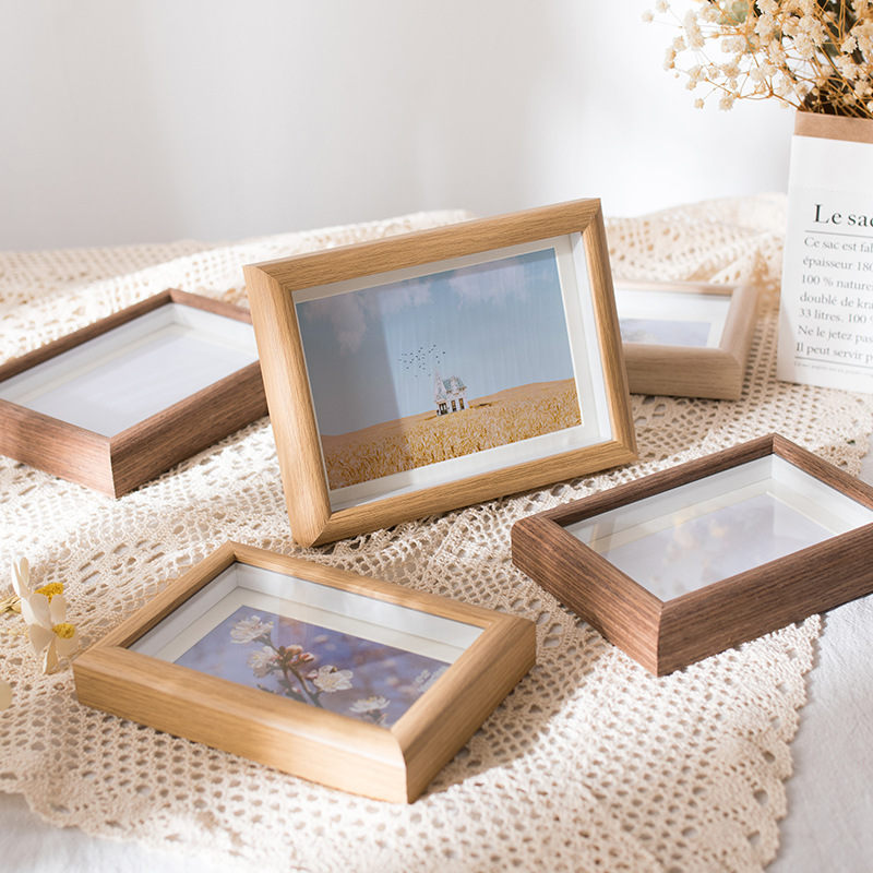 Wholesale of hollow photo frame, custom-made specimen frame, three-dimensional display stand, 67-inch and 8-inch wooden decorative picture frame ornaments