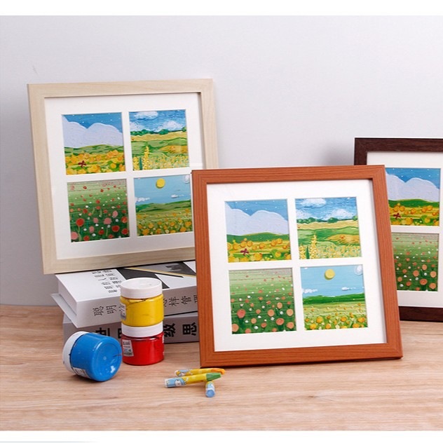 In-stock photo frames lined with cardboard and framed with square and rectangular modern simple handcrafted children's DIY picture frames