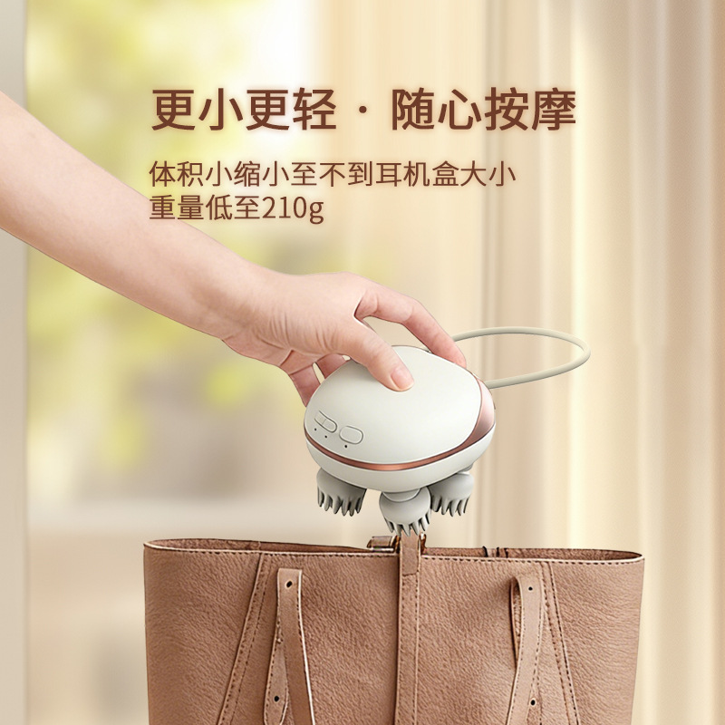 Cross-border new red light hot compress metal waterproof scalp massager ems mini Kneading electric head Massager