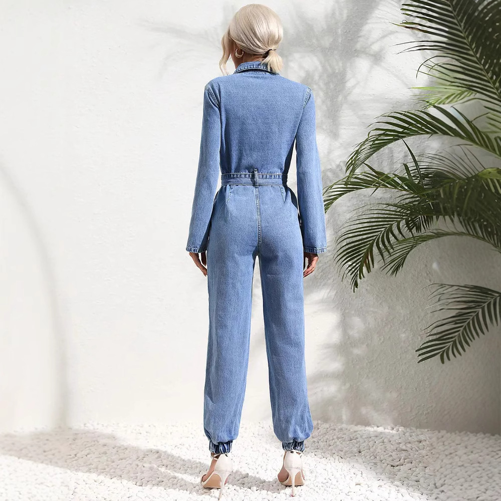 Cross-border Amazon washed denim dress koovbko м bine з on