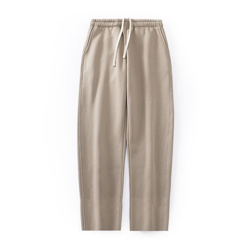 Thick 390g sweatpants, simple yet powerful loose straight-leg, tight-fitting casual sportswear pants for autumn and winter couples