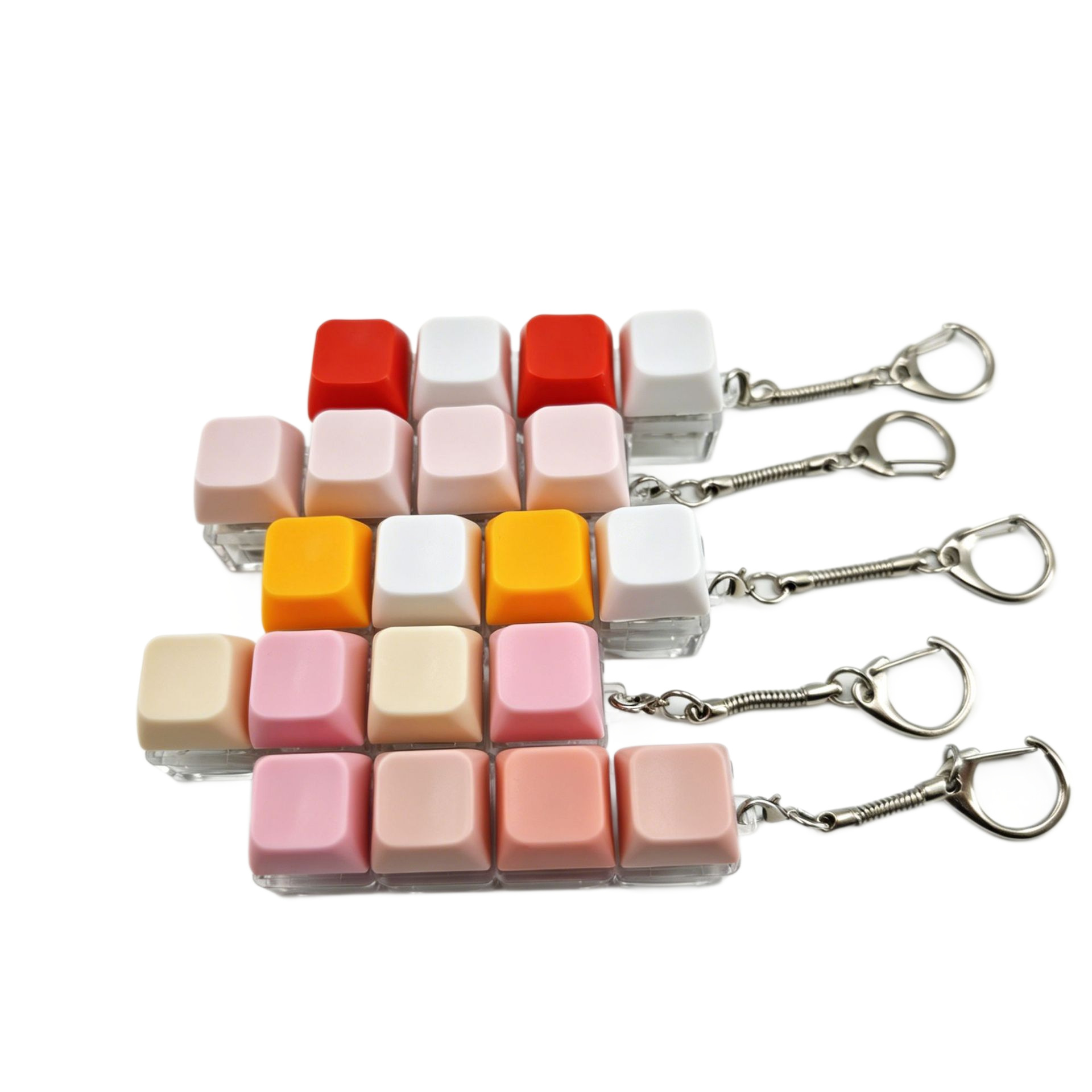 Cross-border macaron decompression key color 4-key mechanical keyboard test switch decompression key keychain toy