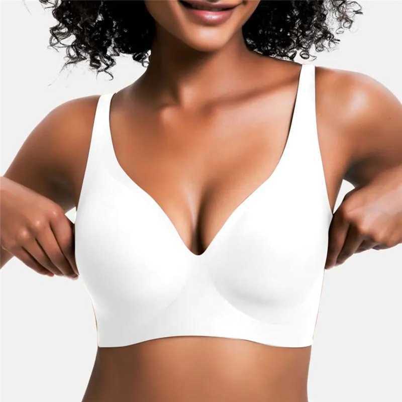 Jelly strip seamless lingerie for women's small breasts, gathering without steel rings, sports yoga, beautiful back, comfortable bra cover, summer thin style