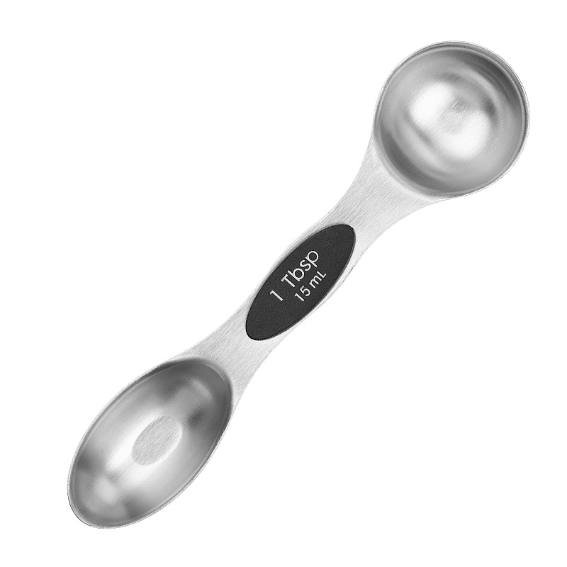 Magnetic stainless steel double-head measuring spoons 9-piece set, baking engraving measuring spoons, coffee measuring spoons, seasoning measuring spoons, salt