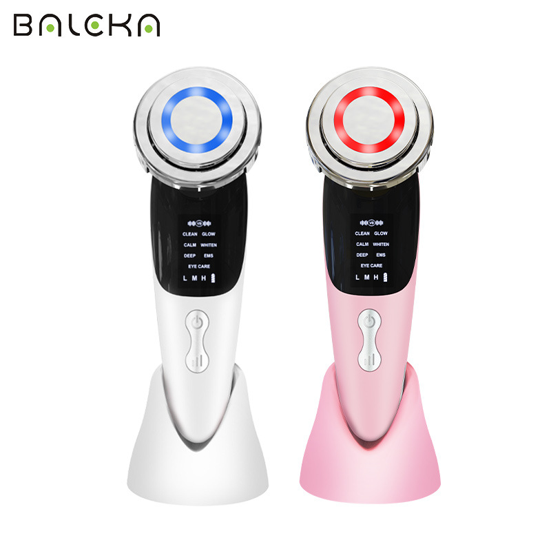 Beauty device, facial lifting and firming iontophoresis device, facial color light care device, microcurrent skin rejuvenation device for home use