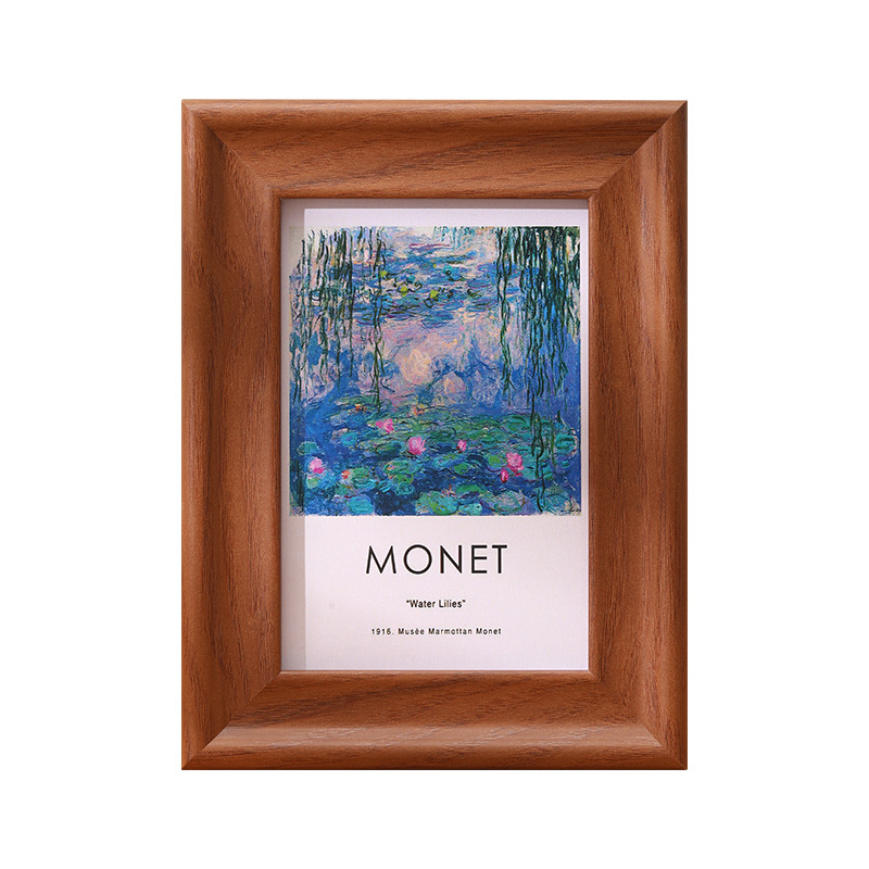 Wholesale of photo frames, 6-inch photo frame display stand 7810-inch a4 horizontal frame framing, simple wooden oil painting empty frame wall hanging customization