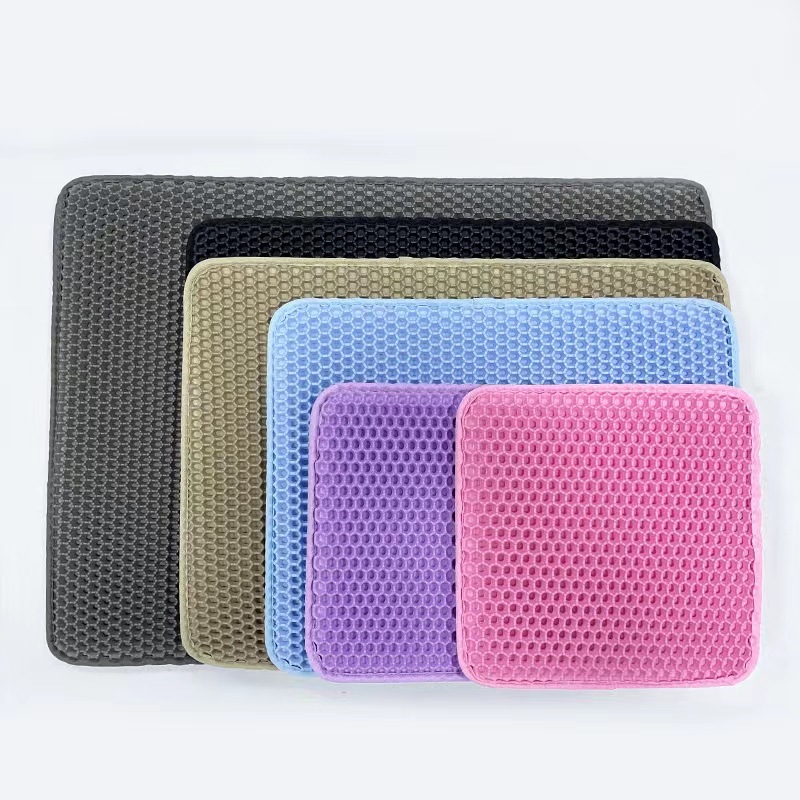 eva Cat litter mat, water-washable pet mat, double-layer filter control litter mat Cat litter mat