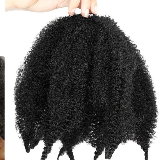 Little Caterpillar Afro Short Marley Hair Synthetic Fiber Hair Extension Explosion Crochet fluffy hair