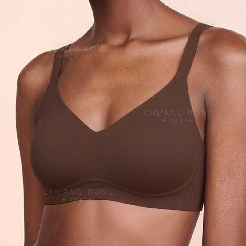 This is a best-selling jelly rubber soft support bra for women with a large chest, breathable and stretchable design, and a thin, frameless bra